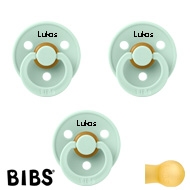 BIBS Colour Sutter med navn str2, 3 Nordic Mint, Runde latex
